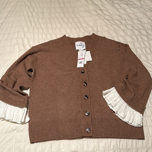 NWT Sam Edelman Women's Autumn Ruffle-Cuff Cardigan Sweater size XS - Picture 4 of 7